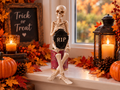 Halloween Sitting Skeleton Decoration – Pumpkin or RIP Tombstone