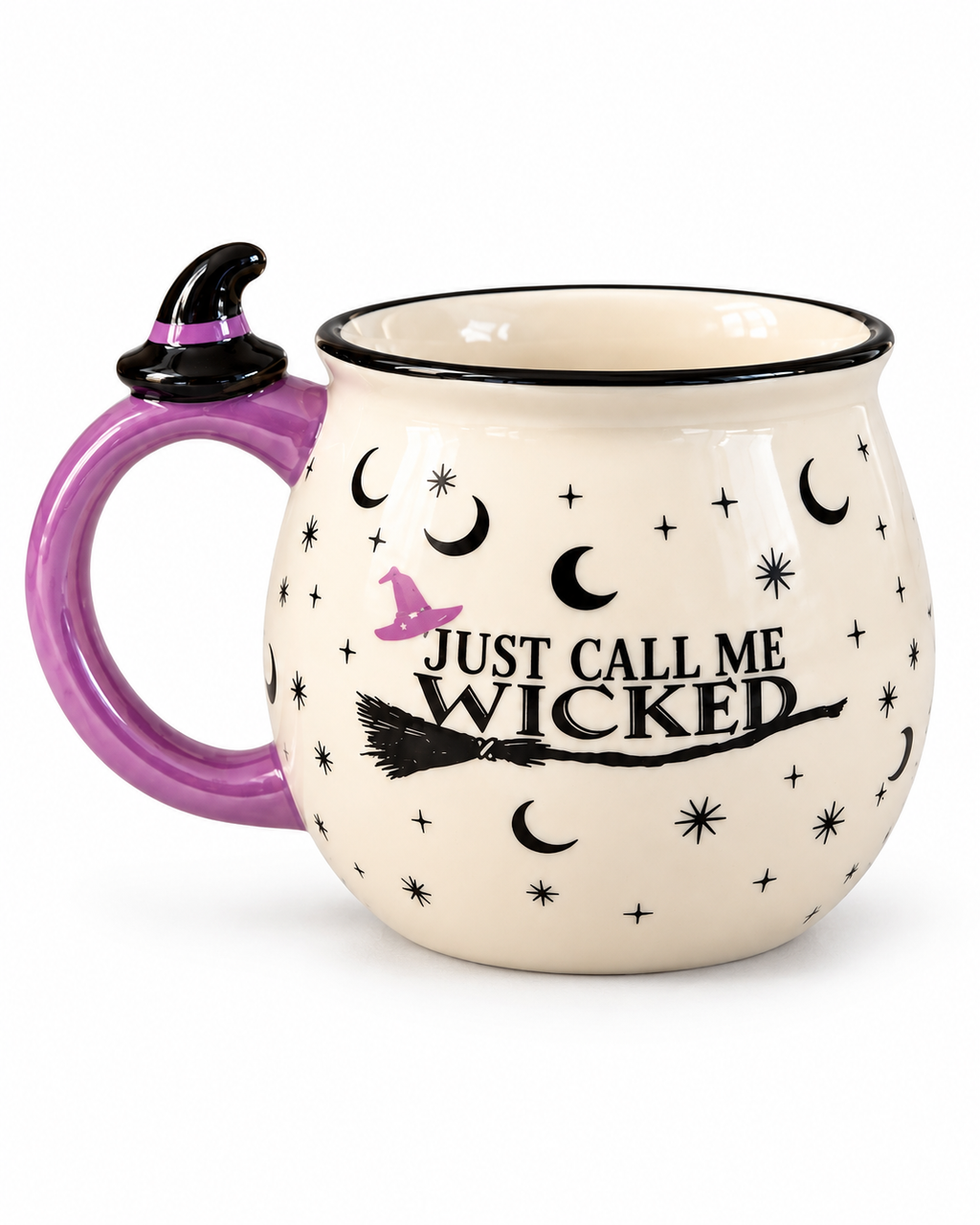Just Call Me Wicked Witch Mug – Halloween Ceramic Cup with Witch Hat Handle