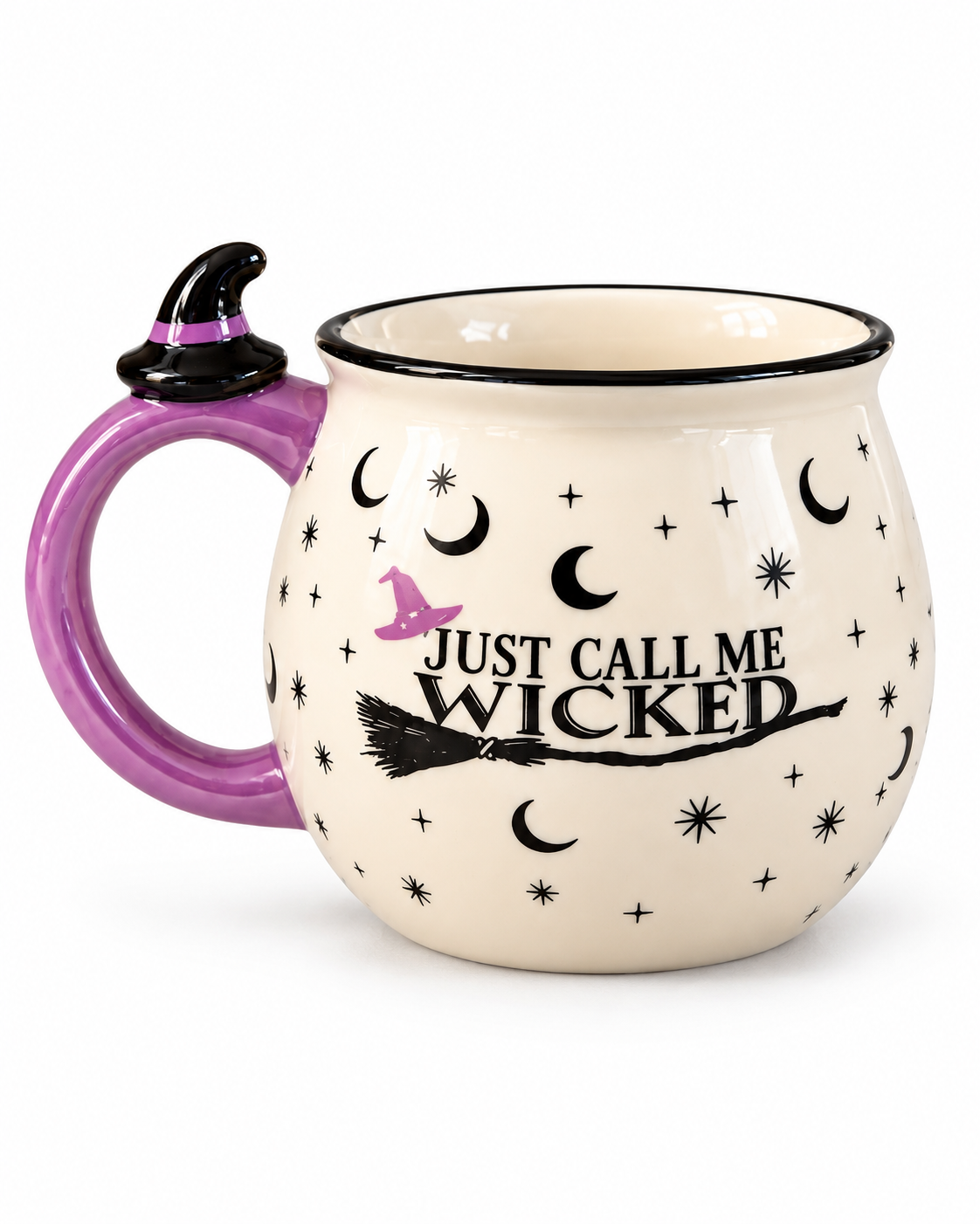 Just Call Me Wicked Witch Mug – Halloween Ceramic Cup with Witch Hat Handle