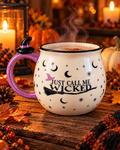 Just Call Me Wicked Witch Mug – Halloween Ceramic Cup with Witch Hat Handle