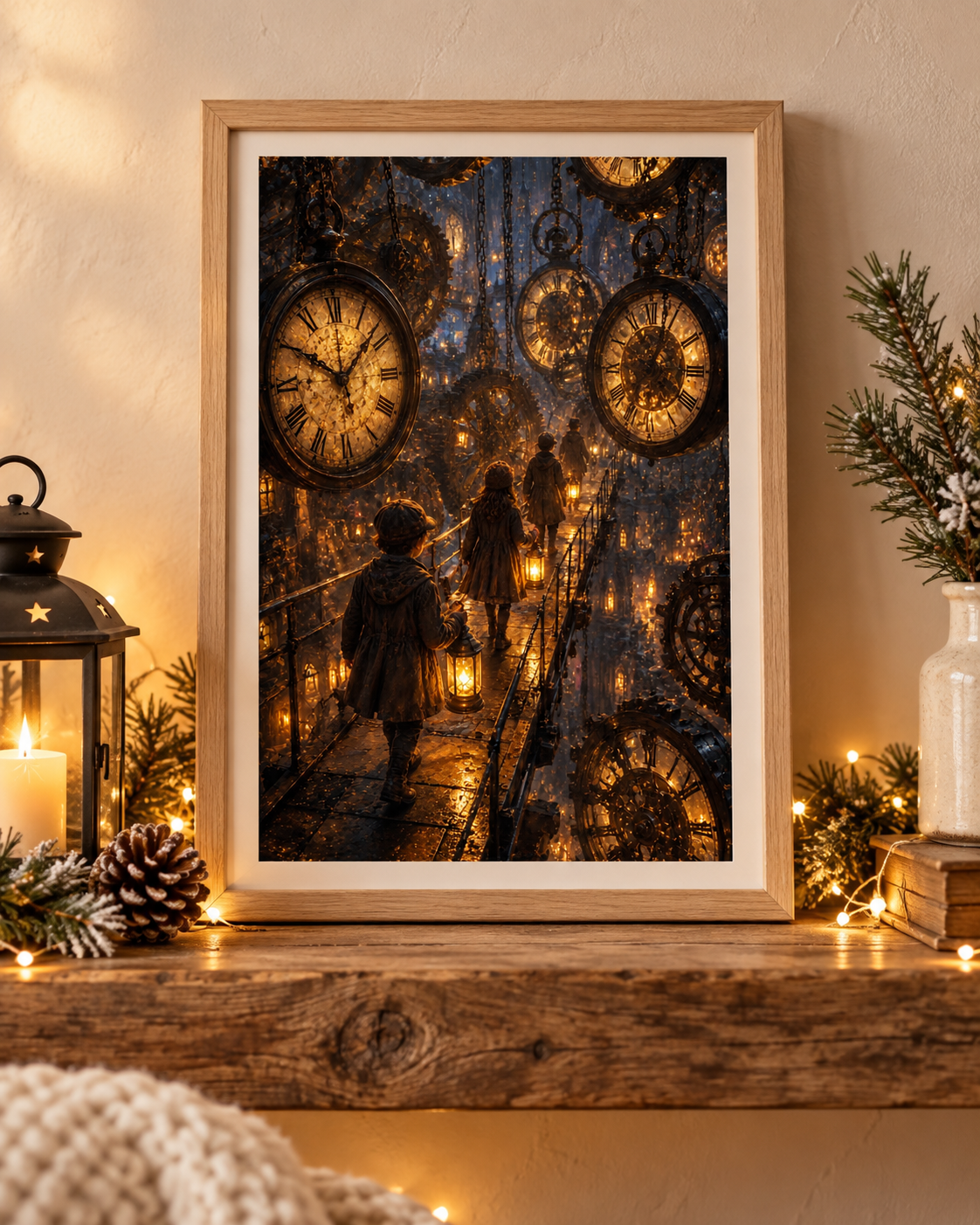 Clockwork Lantern Path A4 Print – Fantasy Wall Art